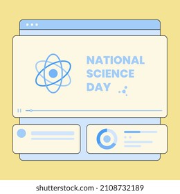 flat national science day. Suitable for social media posts, posters, etc.