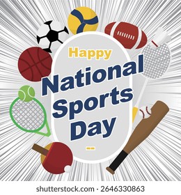 Flat national sports day illustration