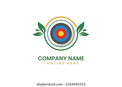Flat nature archery target logo icon template vector design illustration