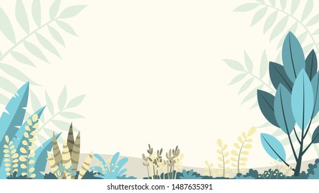 Flat nature background with copy space for text, for banner, greeting card, poster and advertising