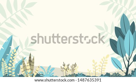 Flat nature background with copy space for text, for banner, greeting card, poster and advertising