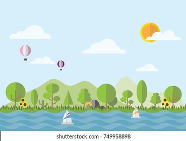 Flat Nature Background design template.