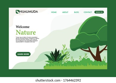 Flat nature landing page website template