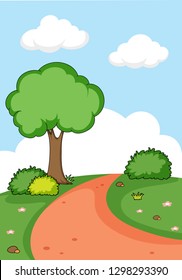Ilustración de paisajes de naturaleza plana