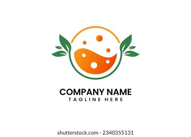 Flat nature orange liquid logo icon template vector design illustration