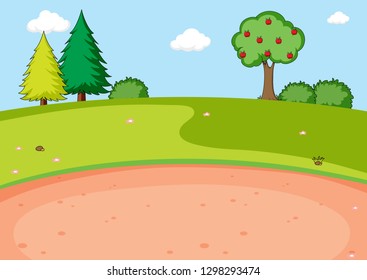 Ilustración de un parque natural plano