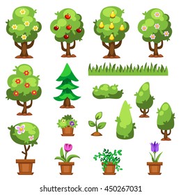 Flat nature plants green ecology flat plants