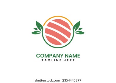 Flat nature sushi logo icon template vector design illustration