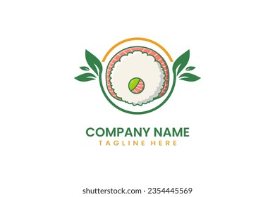 Flaches NaturSushis-Logo-Symbol Vorlage Vektorgrafik