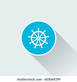 flat Nautical steering wheel icon
