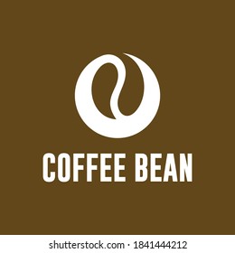 Flat Negative Space Coffee Bean Logo Stock Vector (Royalty Free ...