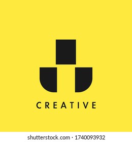 Flat Negative Space Initial Letter Y Logo Icon Simple Vector Design Template