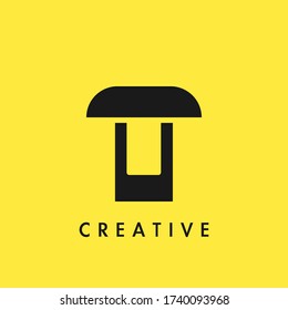 Espacio negativo plano Letra inicial M Icono de logotipo Simple Vector plantilla de diseño