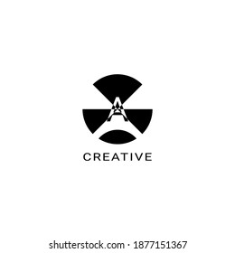 Flat Negative Space Initial Letter A  Logo Icon Simple Vector Design Template isolated white background