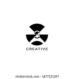 Flat Negative Space Initial Letter S  Logo Icon Simple Vector Design Template isolated white background