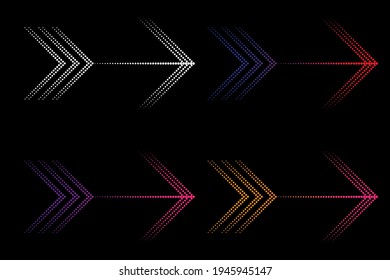 Flat neon arrow points. Arrow icon. Vector background. Stock image. EPS 10.