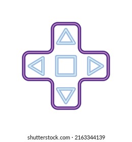 diseño de botones de neón plano sobre blanco