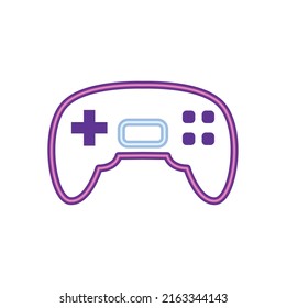 icono de control de neón plano sobre blanco