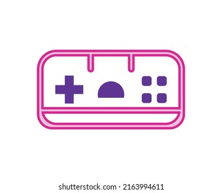 flat neon control illustration over white