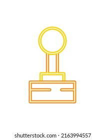 diseño de joystick de neón plano sobre blanco