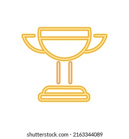 Flat Neon Trophy Design Over White