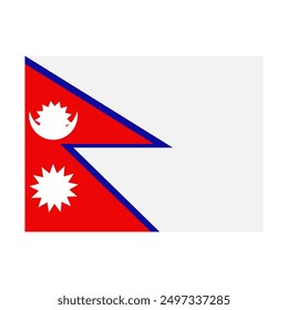 Flat of Nepal. Nepal flag design isolated on white background. Nepal flag icon vector