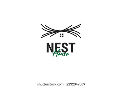 Flat nest home logo design vector template illustration