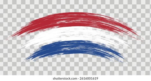 Flat Netherlands flag vector using brush style . national flag of Netherlands. vector illustration