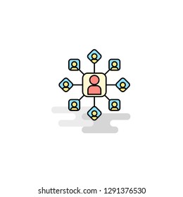 Flat Network  Icon. Vector
