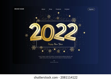 flat new year landing page template vector design illustration