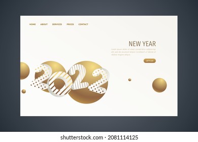 flat new year landing page template vector design illustration