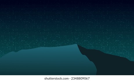 flat night mountain design background wallpaper