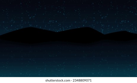 flat night mountain design background wallpaper