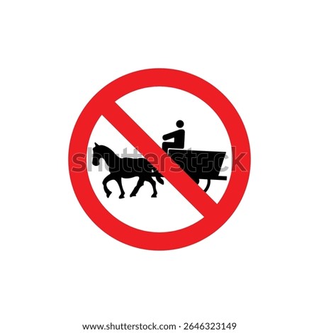 Flat no animal drawn vehicles traffic sign