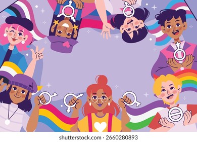 Flat No Binary Gender Background