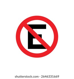 Flat no estacionarse traffic warning sign icon