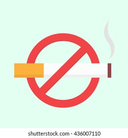 Flat no smoking icon. Vector isolated illustration