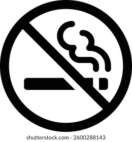 Flat No Smoking Symbol Vector Illustration for Print and Digital Use.