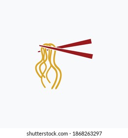 flat noodle and chopsticks logo