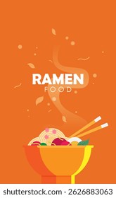 Flat noodle ramen graphic vector illustration