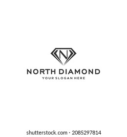 flat NORTH DIAMOND jewellery shiny logo design