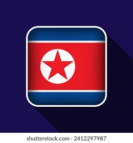 Flat North Korea Flag Background Vector Illustration