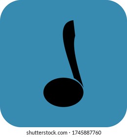 flat note style design. music icon