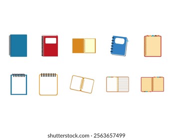 Flat Notebook Illustration Element Set