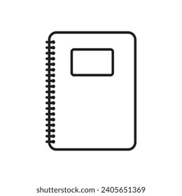 Flat notepad on white background.