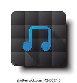 Flat Notes icon on black app button with drop shadow