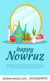 flat Nowruz celebration vertical banner illustration