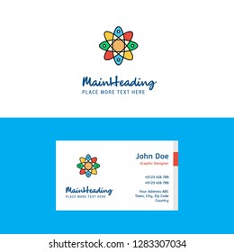 Flat Nuclear  Logo and Visiting Card Template. Busienss Concept Logo Design