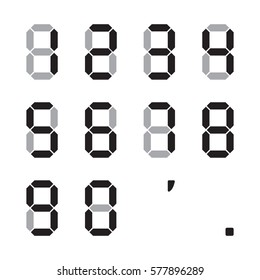 Flat number set. Digital number vector illustration. Collection of black symbols on white background. Color number for web design. Isolated vector icon set.