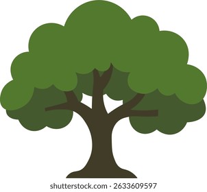 Flache Eiche Baum Illustration - Natur Element